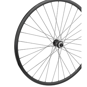 **ALLOY DISC CENTRE LOCK FRONT WHEEL D/SKIN QR BLACK 700 x 35