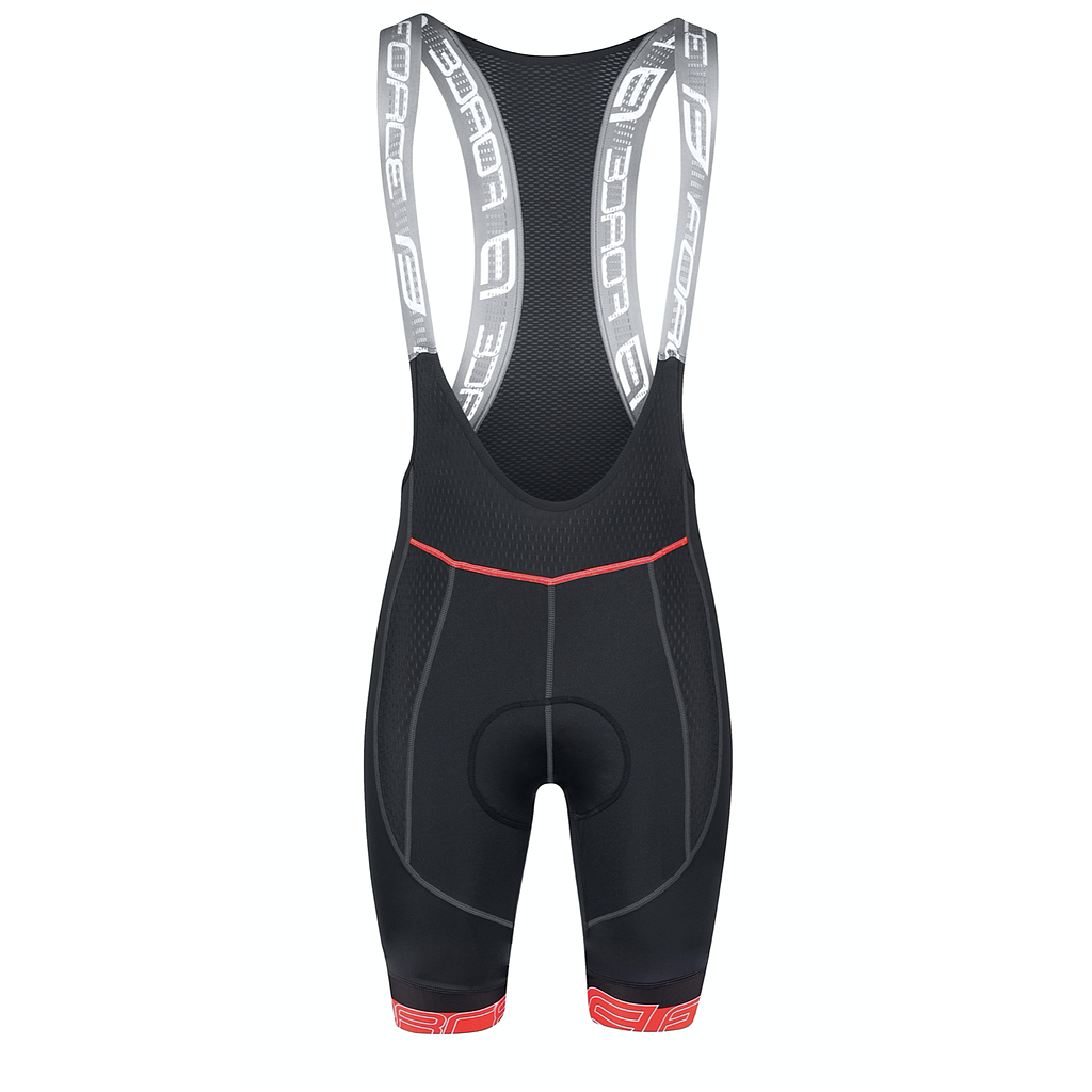 FORCE F FAME BIBSHORTS WITH PAD, BLACK-RED M