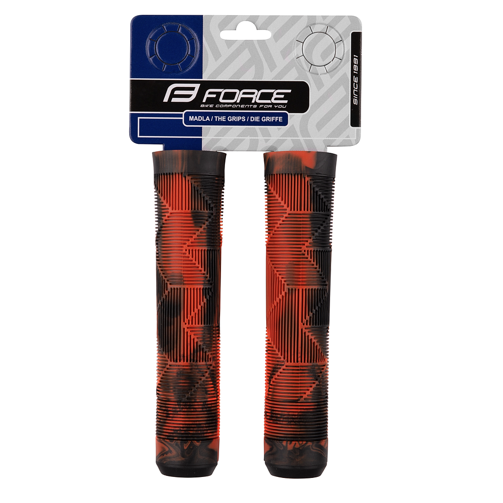 FORCE BMX GRIPS 145 RUBBER, BLACK-RED,