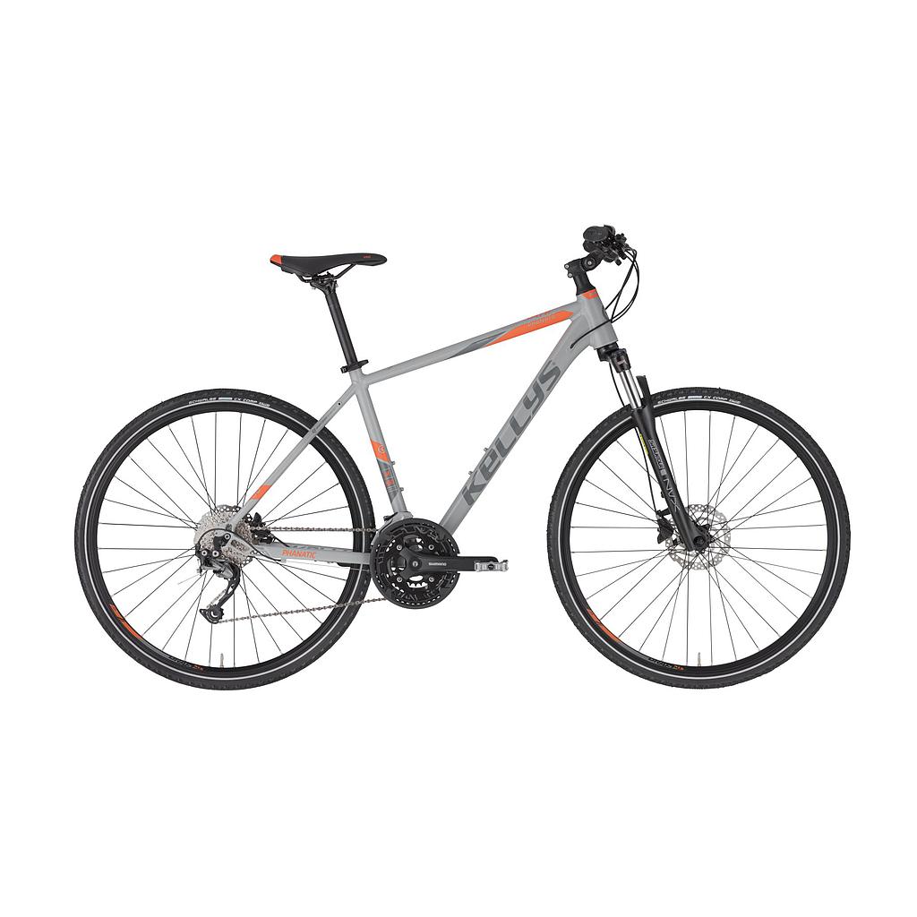 **KELLYS PHANATIC 30 GENTS HYBRID BIKE GREY 21&quot;