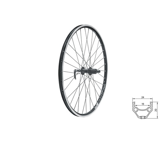 **KELLYS DRAFT REAR WHEEL 8/9 CASSETTE BLACK 28/29&quot;