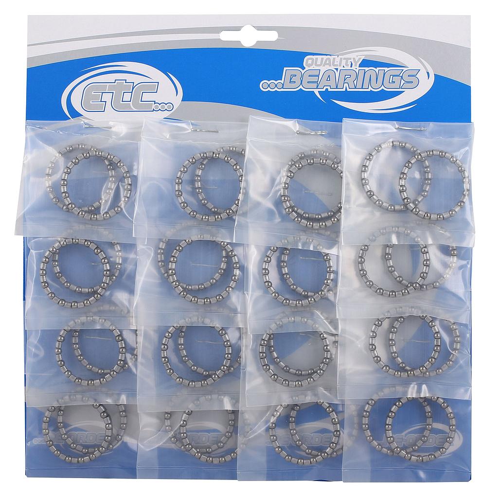 ETC BALL BEARINGS REAR WHEEL 1/4&quot; CAGED (20PRS)