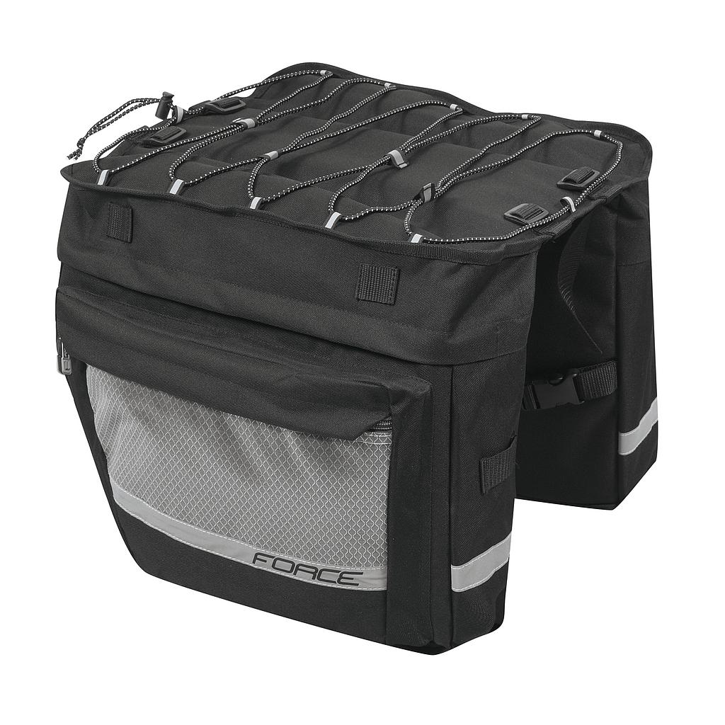 FORCE DOUBLE PANNIER BAG BLACK 2 x 18 L