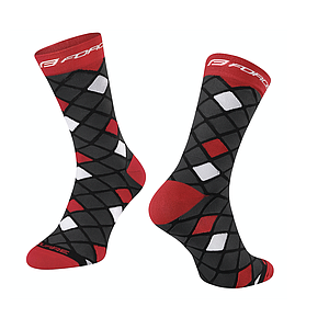 **FORCE SQUARE SOCKS BLACK-RED L-XL/42-46