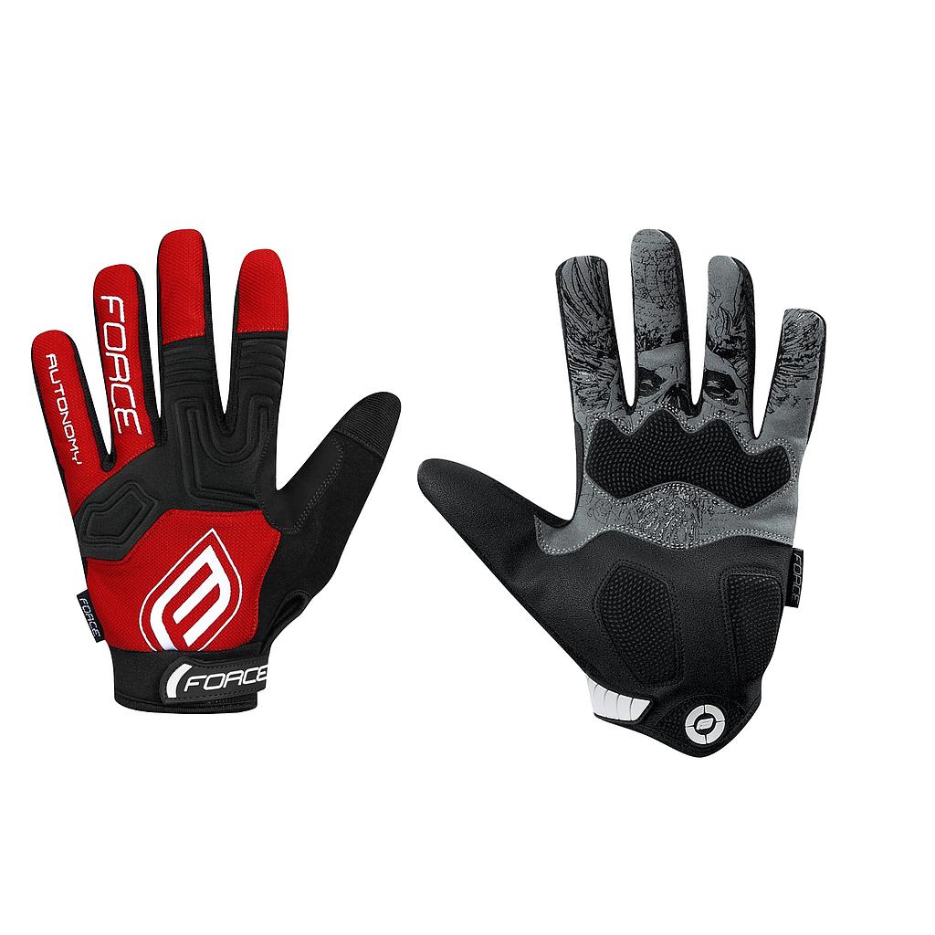 **FORCE MTB AUTONOMY GLOVES RED SMALL