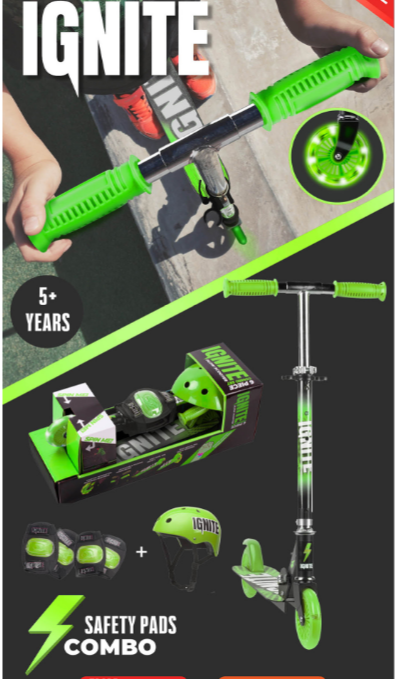 IGNITE  FLOW SCOOTER COMBO PACK (GREEN)