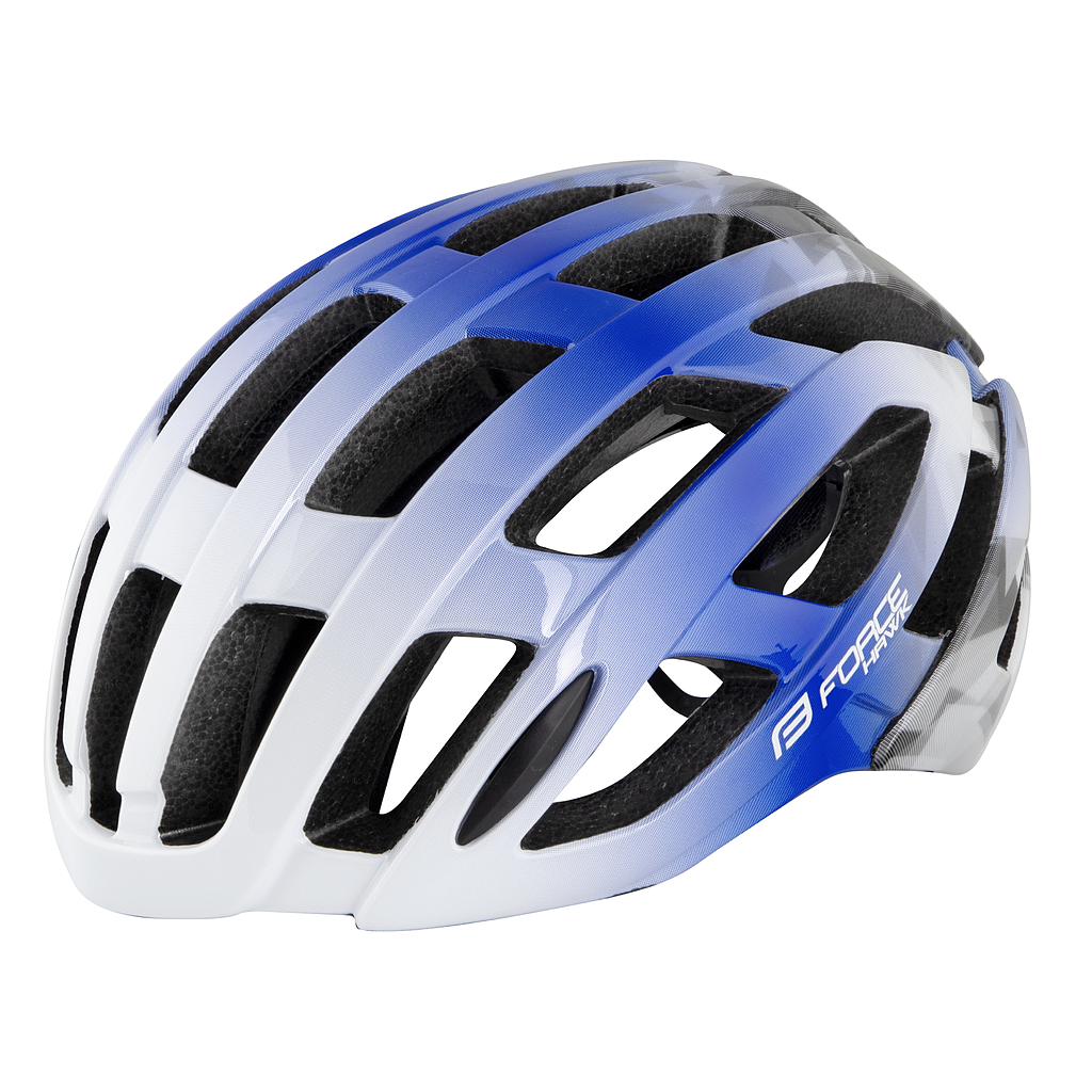 ** FORCE HAWK HELMET L-XL , WHITE - BLUE