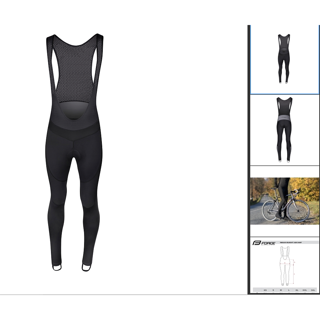 FORCE BRIGHT BIBTIGHTS WITH PAD BLACK XL