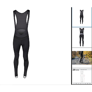FORCE BRIGHT BIBTIGHTS WITH PAD BLACK XXL