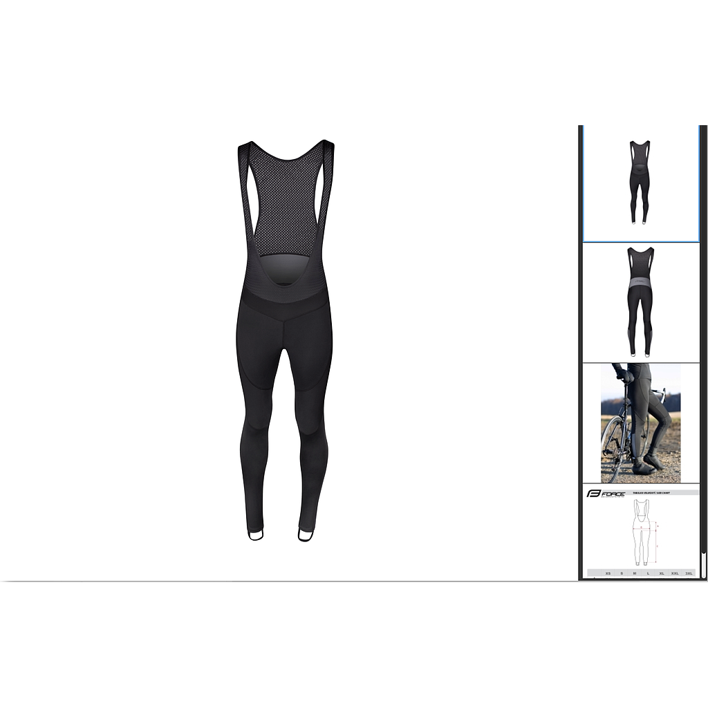 FORCE BRIGHT LADY BIBTIGHTS WITHOUT PAD BLACK L