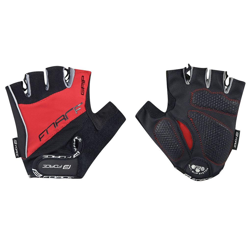 FORCE GRIP GEL MITTS M, RED / BLACK