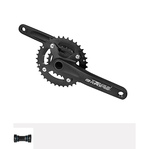 FORCE F TEN CHAINSET 36/22 175 INT AXLE , BLACK MATT