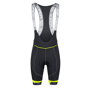 ** FORCE FAME BIBSHORTS  WITH PAD, BLK-FLUO S