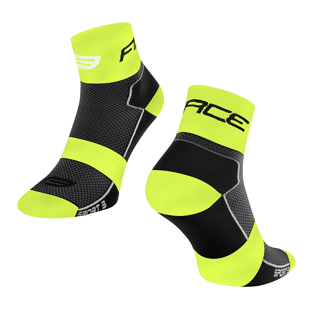 **FORCE SPORT SOCKS L-XL/42-46 BLACK-FLUO