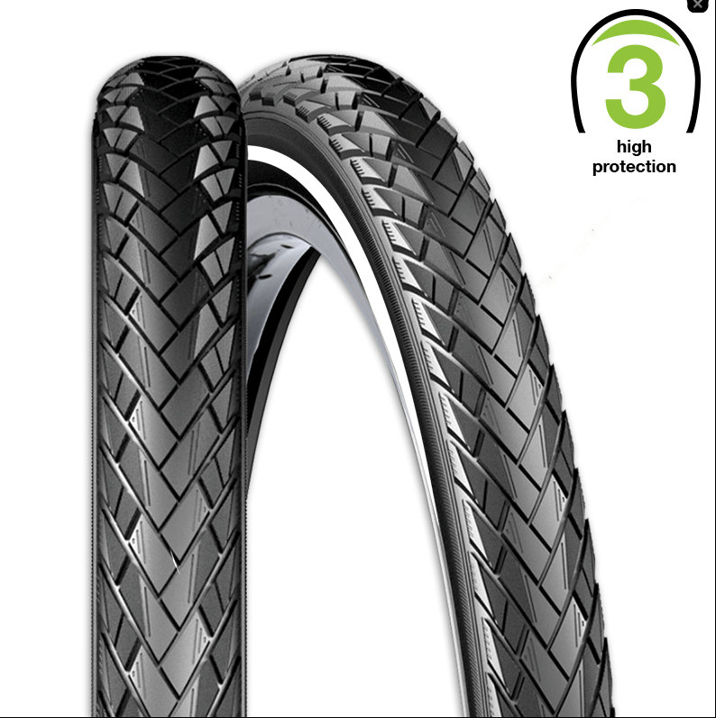 REXWAY NEW SERPIENTE TYRE 24 X 1.75  3.5mm PUNCTURE PROTECTION REFLECTIVE LINE BLACK