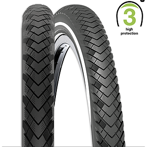 REXWAY NEW SERPIENTE TYRE 26 X 1.75  3.5mm PUNCTURE PROTECTION REFLECTIVE LINE BLACK