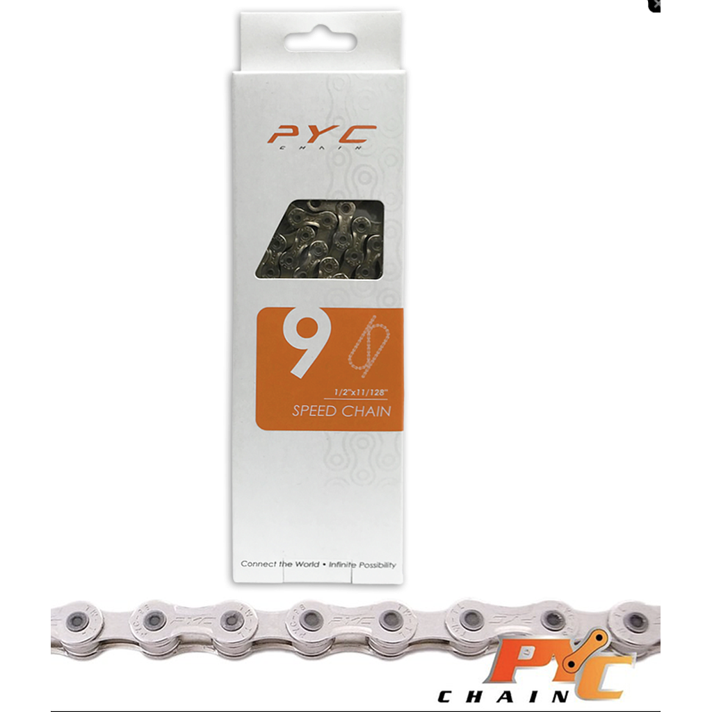 9 SPEED SILVER CHAIN 1/2 X 3/32  116L