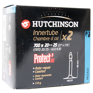 **HUTCHINSON PRESTA VALVE 48mmTUBE 700 x 20/25 (TWIN PACK )
