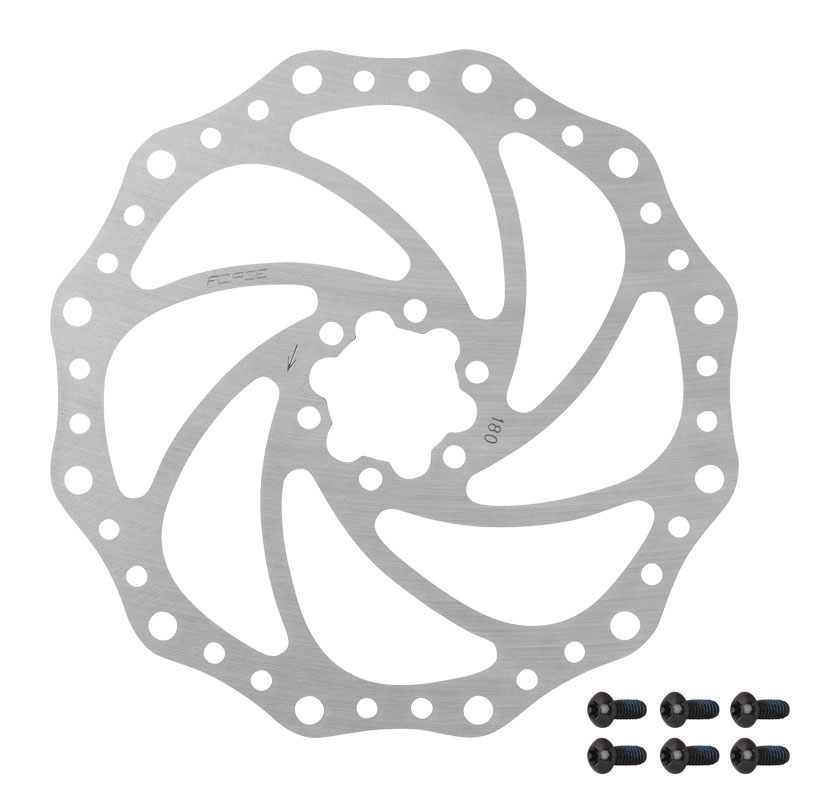 FORCE DISC BRAKE ROTOR FORCE 180 mm, 6 BOLT, SILVER