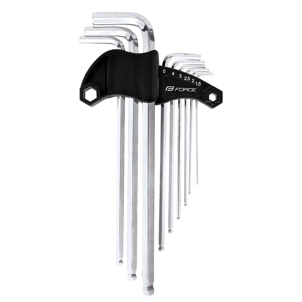 FORCE SET OF 9 ALLEN KEY WRENCHES FORCE 1,5-10MM, IN HOLDER TOOL