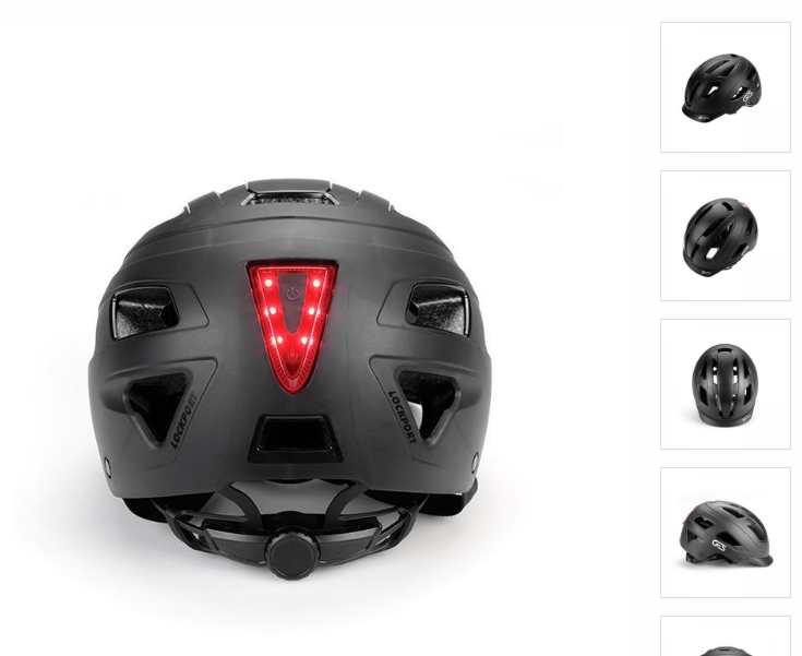 **GES CITY HELMET WITH LIGHT BLACK M (54-58)