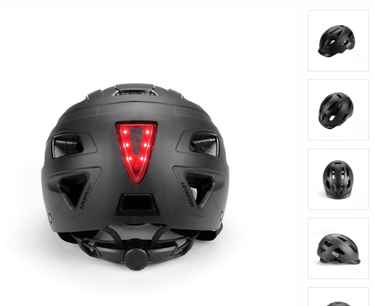 GES CITY HELMET WITH LIGHT BLACK M (54-58)