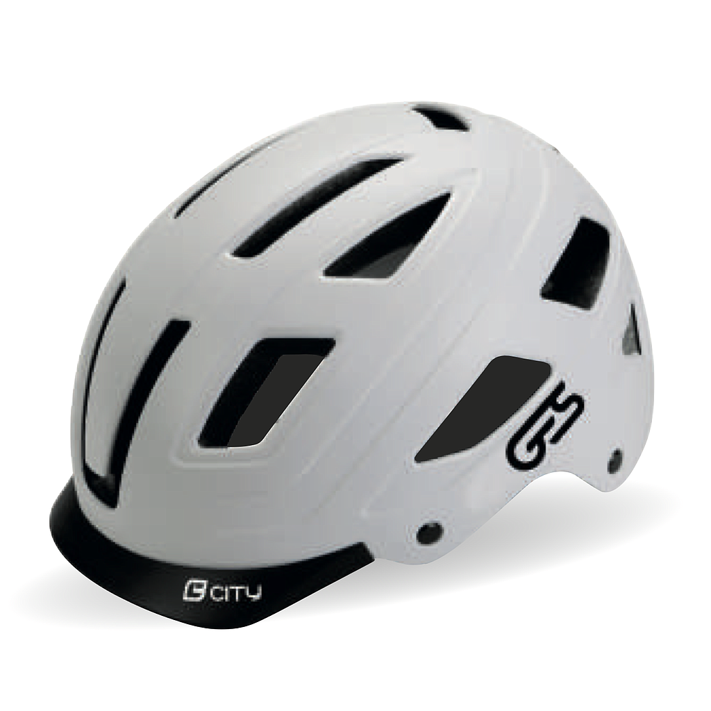 **GES CITY HELMET WITH LIGHT WHITE M (54-58)