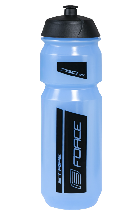 **FORCE STRIPE 0.75L DRINK BOTTLE TRANSPARENT BLUE/BLACK