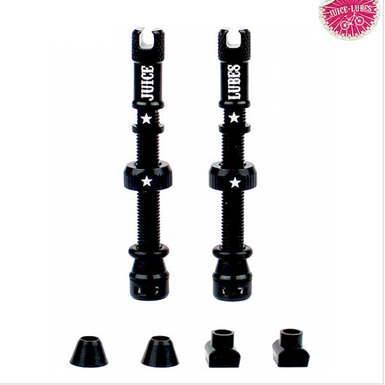 JUICE LUBES TUBELESS VALVE SET  65 mm BLACK
