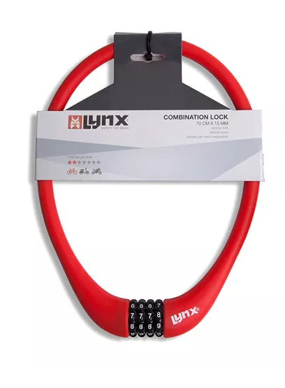 LYNX SILICON COMBINATION LOCK RED