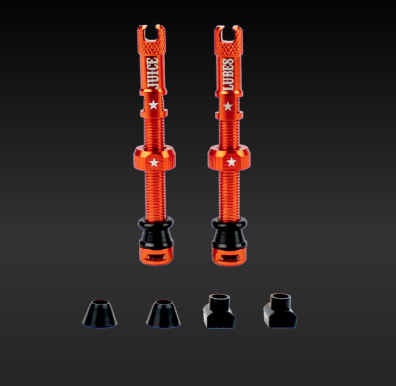 JUICE LUBES TUBELESS VALVE SET ORANGE 48mm