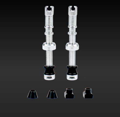 JUICE LUBES TUBELESS VALVE SET SILVER 48mm