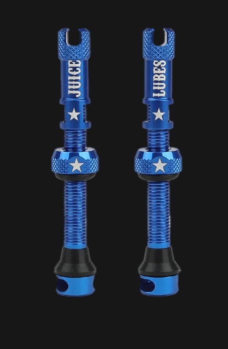 JUICE LUBES TUBELESS VALVE SET BLUE 48mm
