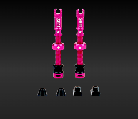 **JUICE LUBES TUBELESS VALVE SET PINK 65mm