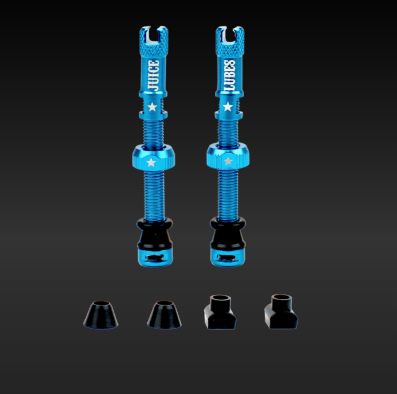 **JUICE LUBES TUBELESS VALVE SET TEAL 65mm