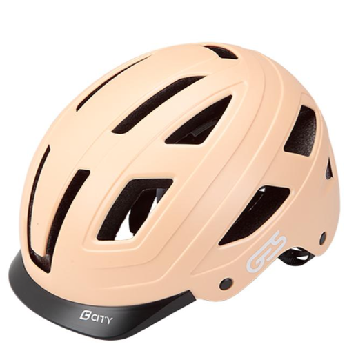 GES CITY HELMET WITH LIGHT/ CREAM L (59-61)