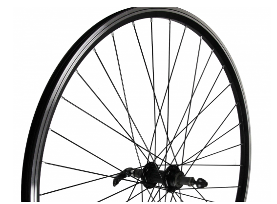 700c REAR QR V-BRAKE WHEEL  BLACK SCREW ON