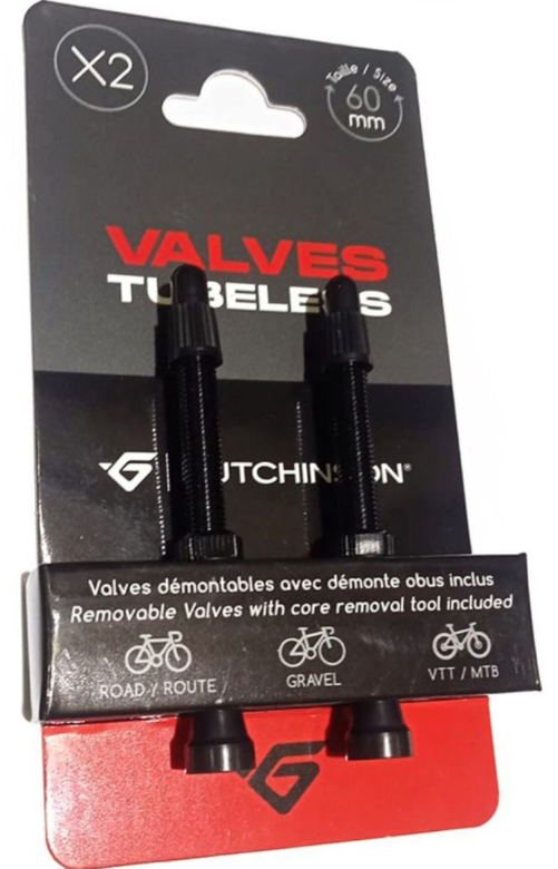 HUTCHINSON TUBELESS VALVE SET  60 mm BLACK