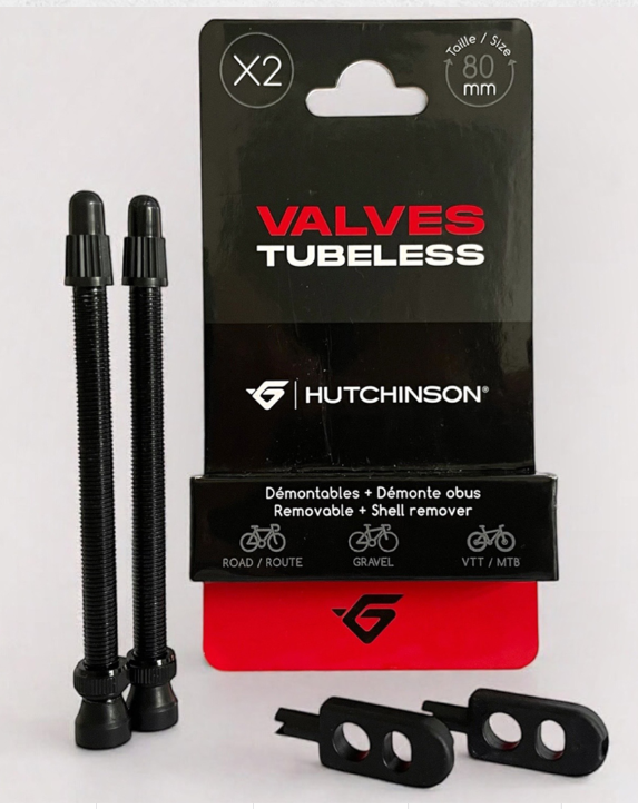 HUTCHINSON TUBELESS VALVE SET  80 mm BLACK
