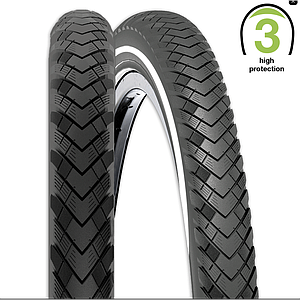 REXWAY NEW SERPIENTE TYRE 24 X 1.75  3.5mm PUNCTURE PROTECTION REFLECTIVE LINE BLACK