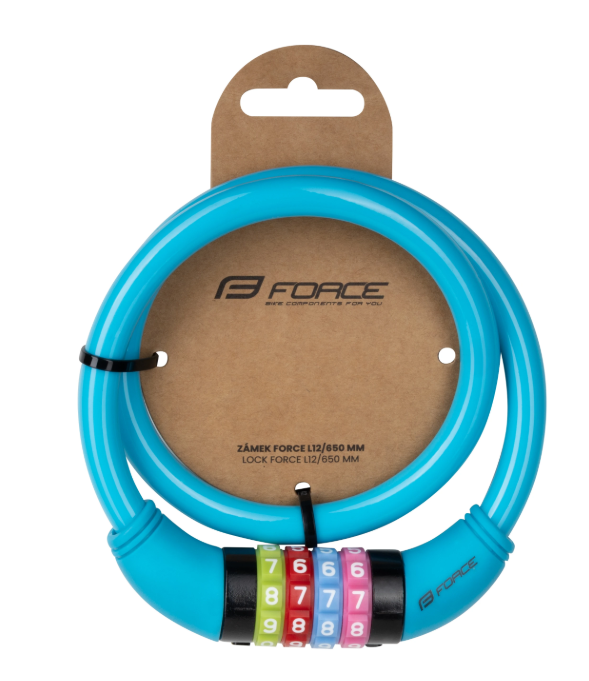 FORCE 12/650mm COMBINATION LOCK 65CM X 12 mm WITHOUT BRACKET. BLUE
