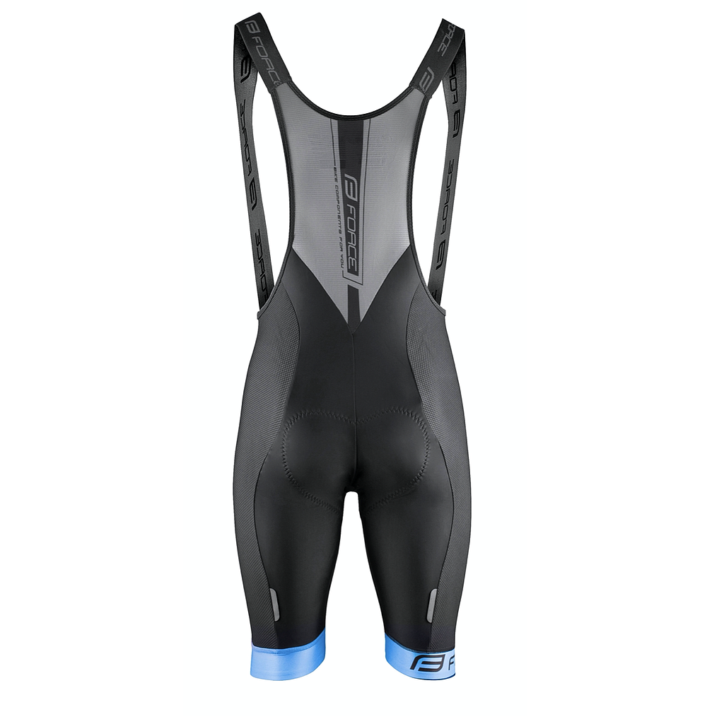 FORCE BIBSHORTS B51 WITH PAD,BLACK-BLUE XXL