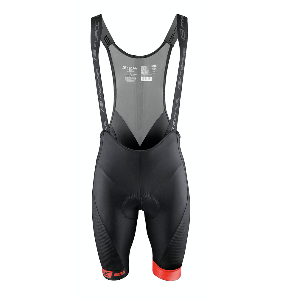 FORCE BIBSHORTS  B51 WITH PAD,BLACK-RED L